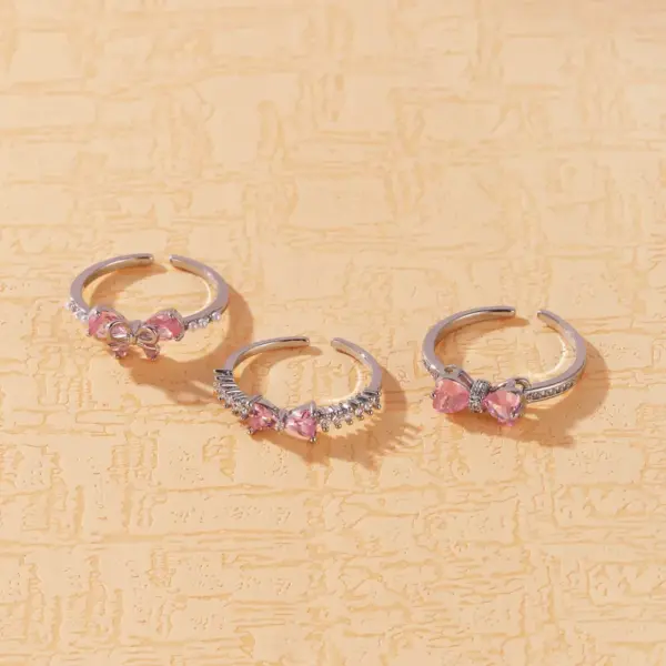 Wholesale Women’s Petal Open Ring With Natural Stone Inlay, Copper Base Featuring 18K Real Gold Water Plating And Stone Texture Craft