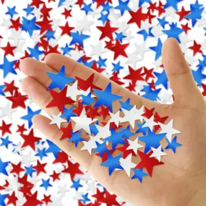 Wholesale American Independence Day Memorial Red Blue White Confetti Fallen Soldier Memorial Stars And Stripes Sequin Paper