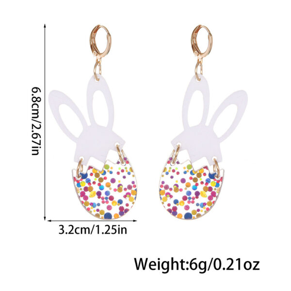 oly-02907e20c380db76200b95b198a1c0c8 Wholesale Easter Earrings Handmade Shining Egg Cute Bunny Stitching Acrylic Earrings