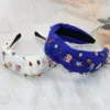 Wholesale Wide-Brimmed Diamond-Studded American Flag Headband, Fashion Knot Design, Suitable For Women's Accessories