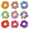 Wholesale explosive hair accessories laser bronzing large intestine hair ring gradient color plate hair balls hair rope horsetail large intestine ring