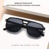 oly-02d259ce8424926813083d04ad060049 Wholesale Square Frame Sunglasses, Anti-Uv Female Internet Celebrity Retro Marine Piece Double Bridge Rice Nail Aviator Sunglasses