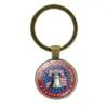 Wholesale United States American National Day Memorial Keychain In Silver Zinc Alloy