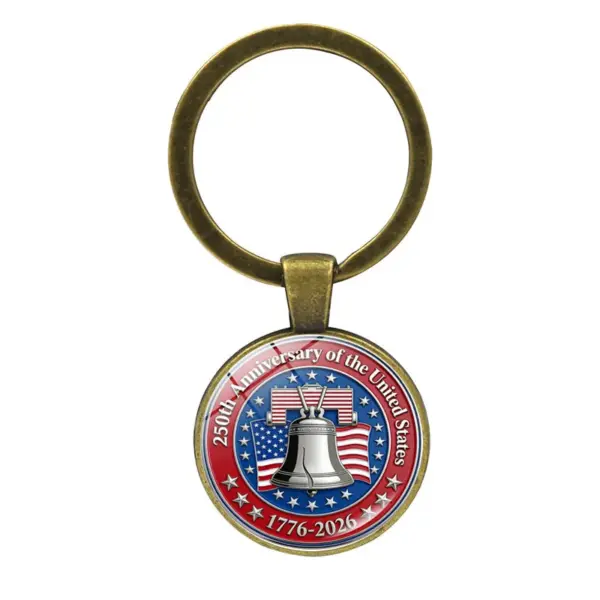 Wholesale United States American National Day Memorial Keychain In Silver Zinc Alloy