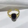Wholesale Oval Open Ring For Women, Waterproof Non Tarnish 304 Stainless Steel With 18K Real Gold PVD Coating
