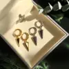 Wholesale Trillion-cut Three-dimensional Earrings For Women In Brass With 18K Real Gold Plated Finish And 0.03µm Coating Thickness