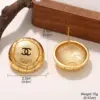 Wholesale Geometric Hypoallergenic Stud Earrings For Women In Copper With KC Golden Plated UV Plating And 0.03µm Thickness