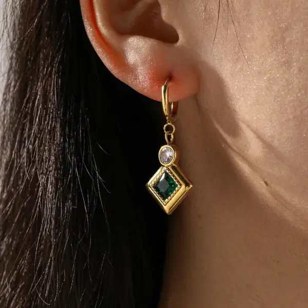 Wholesale Round Jewelry Set With Bezel Setting, 18K Gold Plated 304 Stainless Steel, PVD Coated, Zircon, Cable Chain