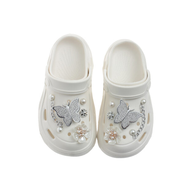 Wholesale Dung-feeling Hole Shoes Women's Summer Outer Wearing Thick-soled Height-increasing Sandals for Couple's Beach Baotou Sandals