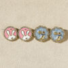 Wholesale Easter Diamond Rabbit Blue Glazed Earrings Gorgeous Ladies Party Earrings Niche Design Fashion All-Match