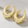 Wholesale Three-dimensional Geometric Earrings For Women In Copper With KC Golden Water Plating And 0.03µm Thick Coating