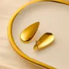 Wholesale 302 Stainless Steel Geometric Water Droplets Electroplated Golden Plated IG Style Casual Elegant Ear Studs