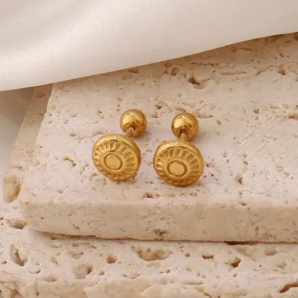 Wholesale Ocean Stud Earrings For Women, Waterproof Non Tarnish 316 Stainless Steel With 18K Real Gold PVD Coated, 0.03µm Thick Plating