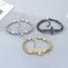 Wholesale Simple Style Cross Bracelet For Men In 304 Stainless Steel With 18K Real Gold Plated PVD Coating 0.03µm