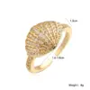 Wholesale Jewelry Simple Style Commute Shell Fish Copper Zircon Inlay Open Rings