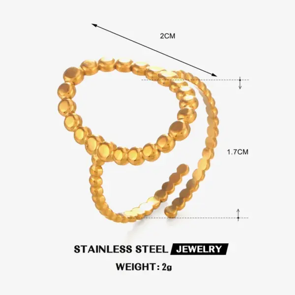 Wholesale Ion Plating (IP) 18K Gold Plated Oval 304 Stainless Steel IG Style Waterproof Non Tarnish Open Rings