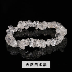 Natural White Crystal Gravel Bracelet / 5-8mm
