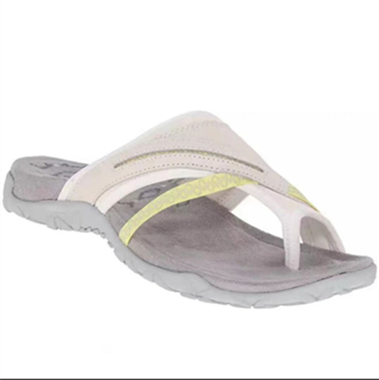 Wholesale Summer Women's Shoes 2024 Foreign Trade New Style European and American Comfortable Toe Flat Slippers Women's Color-matching Sandals and Sli