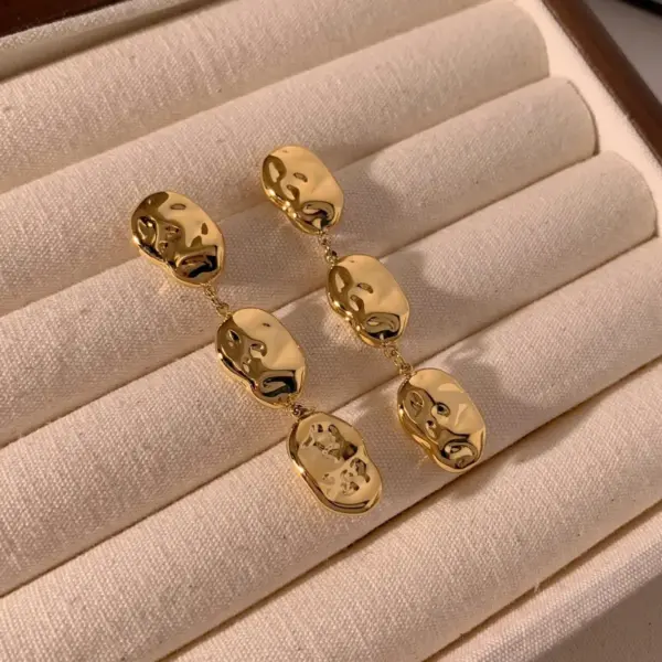 Wholesale PVD Coated Real Gold Plated 16K White Plating Solid Color 304 Stainless Steel IG Style Modern Classic Waterproof Non Tarnish Drop Earrings