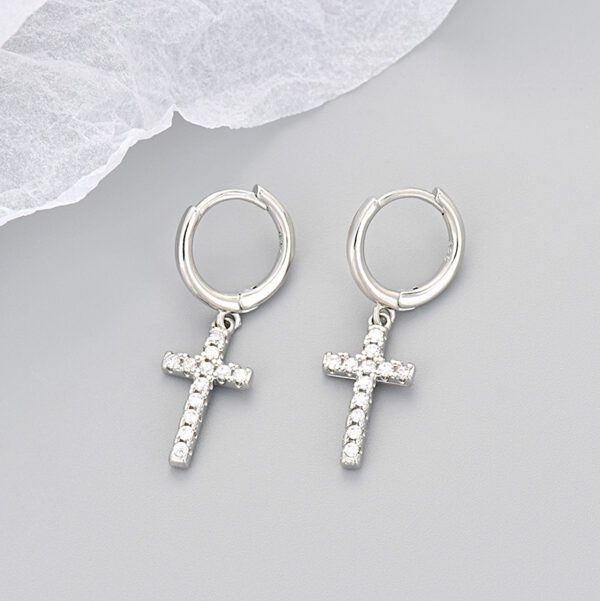 oly-03683cd415f8c004cabe12f052a91fb3 Wholesale Cross Earrings for Women with Diamond Zircon Simple Versatile Earrings Selling Wholesale Earrings Fashion