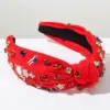 oly-0385a5d458caa3999ded1c5701d21397 Wholesale Casual Women's American Flag Alloy Cloth Alloy Crystal Hair Band