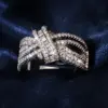 Wholesale Huajie Hollow Ribbon Sweet Gift Small Size Popular Design Personality Ring Women Luxury Ring Geometric Pattern Carved Copper Ring