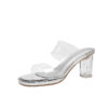 Wholesale Waterproof Transparent High-Heeled Shoes for Women  Thick Heel with Crystal Sandals Thick-Soled Sandals for Outer Wear
