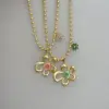 Wholesale Jewelry Classic Style Flower Copper Zircon 18K Gold Plated Plating Ball Chain Pendant Necklace
