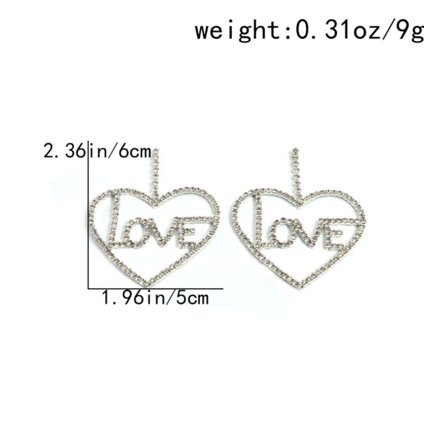oly-03a2cdc3280ad5ab17acc6bf60a57b80 Wholesale Fashion LOVE Hollow Earrings Inlaid Rhinestone Simple Earrings Party Valentine's Day Gift Earrings Women