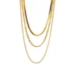 oly-03b27e22b87725709ba84159c38d9395 Wholesale Jewelry Fashion Solid Color 304 Stainless Steel 18K Gold Plated Plating Chain Stainless Steel Necklaces