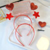 oly-03b549bbf759310a28c9ece80103fcda Wholesale Peach Heart Headband Valentine's Day Red Sequins Love Headband Party Birthday Hair Accessories Wedding Festive Holiday Decoration Headwear