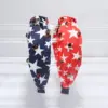 Wholesale Wide Edge Fabric Printed Headband American Flag Independence Day Diamond Decoration Women Hair Accessories All Seasons