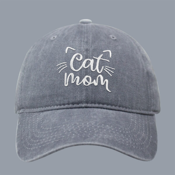 Wholesale Men's and Women's Letter CAT MOM Embroidered Washed Baseball Cap Outdoor Sports Washed Cotton Sunshade Cap Tide