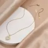 Wholesale Fashionable Heart Shaped Pendant Necklace With Synthetic Zircon And Simulated Diamond Surrounding Water Wave Chain Design Unisex