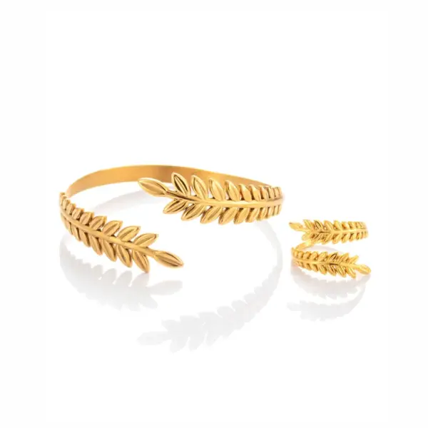 Wholesale Jewelry IG Style Vintage Style French Style Grain 304 Stainless Steel Jewelry Set