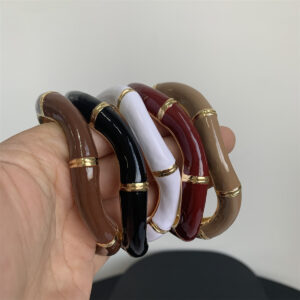 oly-03efa26104f3f7fc326f6f2ad9bbae86 Wholesale French Vintage Enamel Oil Dropping Irregular Wave Open Bracelet Simple Daily All-match Exquisite Stacked Bracelet for Women