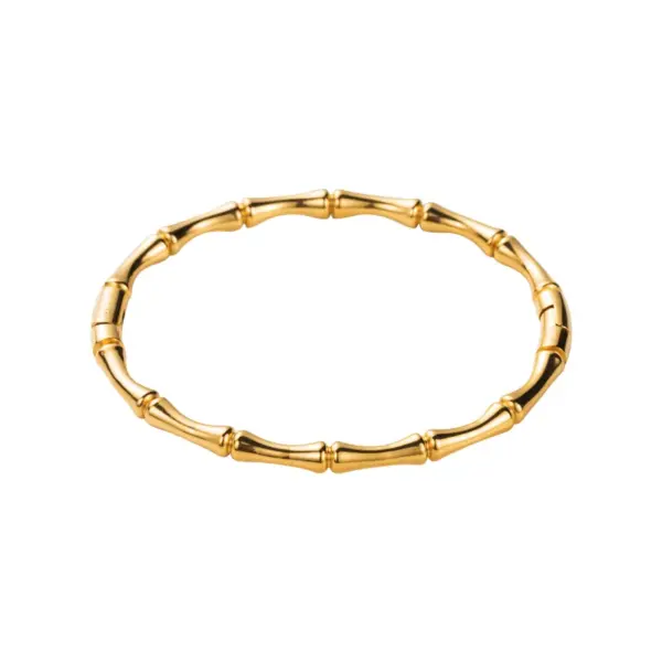 Wholesale 304 Stainless Steel Color Block Vacuum Plating Golden Plated Modern Style Simple Style Enamel Bangle