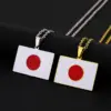 Wholesale 201 Stainless Steel East Asia Japan Flag Pendant Necklace For Men And Women Couples Fashion Patriotic Jewelry Accessories Water Plating
