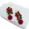 Wholesale Christmas series exaggerated red and green color snowflake Bell tassel earrings female Holiday Carnival earrings