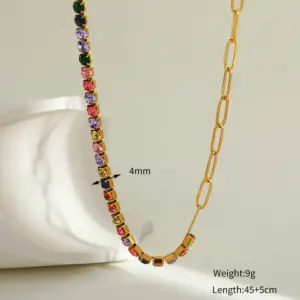 3MM Colorful Zircon Necklace