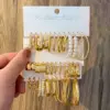Wholesale 1 Set Ig Style Geometric Plating Inlay Alloy Artificial Pearls Rhinestones 14k Gold Plated Earrings