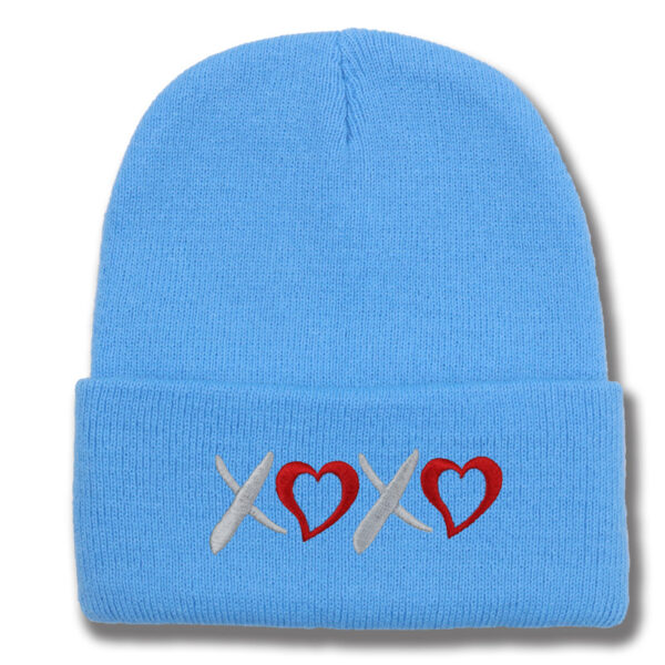 Wholesale Valentine's Day XOXO embroidery knitted hat for men and women couples autumn and winter warm wool hat leisure all-match cold hat tide