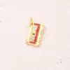 oly-0440ad0bd6655a17eccf9264ab156941 Wholesale 1 Pc/Package 12.5x17mm 15x11mm 19x10mm Hole 3~3.9mm 5x3.5mm Copper Zircon 18K Gold Plated Ice Cream Letter American Flag Polished Pendant