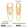 Wholesale Gold Stainless Steel Tassel Earrings Women's Jewelry Daily Wear Holiday Date Simple Classic Style Vacuum Plated 18K Gold