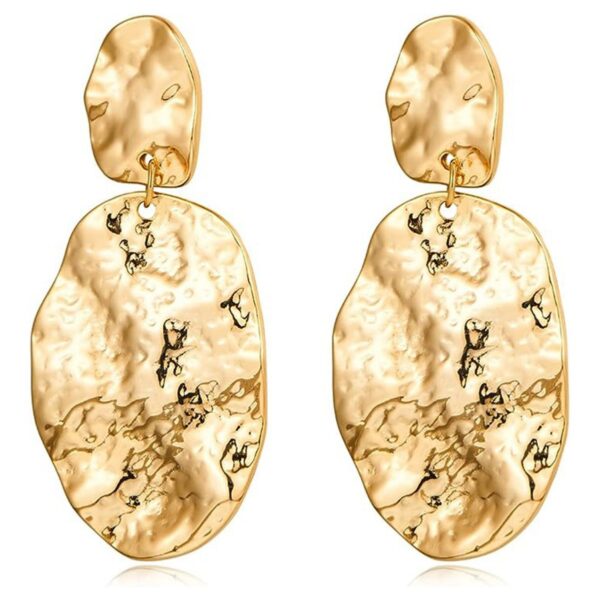 oly-04527177aa696c1a51804989e9bd1aba Wholesale exclusive jewelry high-end metal simple geometric round hammer pattern earrings