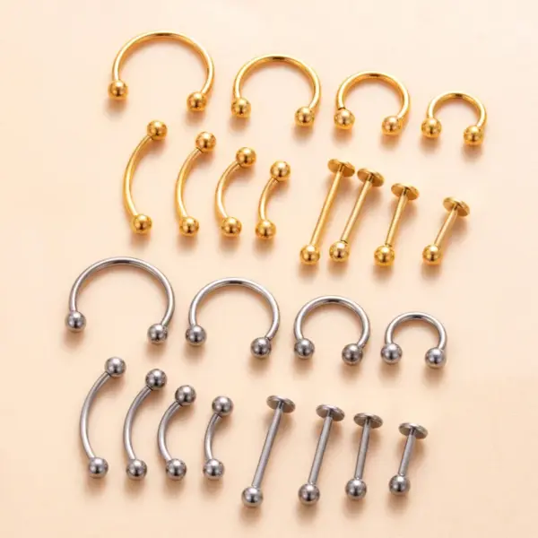 Wholesale 1 Piece Eyebrow Studs Simple Style Geometric Solid Color Pure Titanium Plating