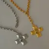 Wholesale Titanium Steel 18k Gold Plated Retro Cross Plating Pendant Necklace