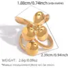 Wholesale 304 Stainless Steel 18K Gold Plated Women's Geometric Ball Open Ring Women's Jewelry Accessories, Holiday Gift, Gift For Her