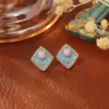 Wholesale Heart Shape Enamel Stud Earrings For Women In Copper Alloy Featuring Copper Posts