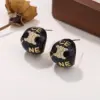 Wholesale Hypoallergenic Letter Stud Earrings For Women In Copper With KC Golden Plated UV Plating And Zircon Inlay